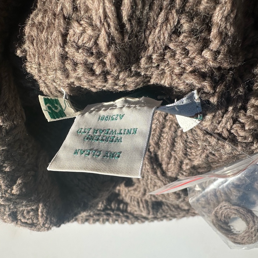 NWT Aran Crafts Merino Cable Knit Women's Brown Cardigan Sweater Full Zipper, S - Picture 8 of 10